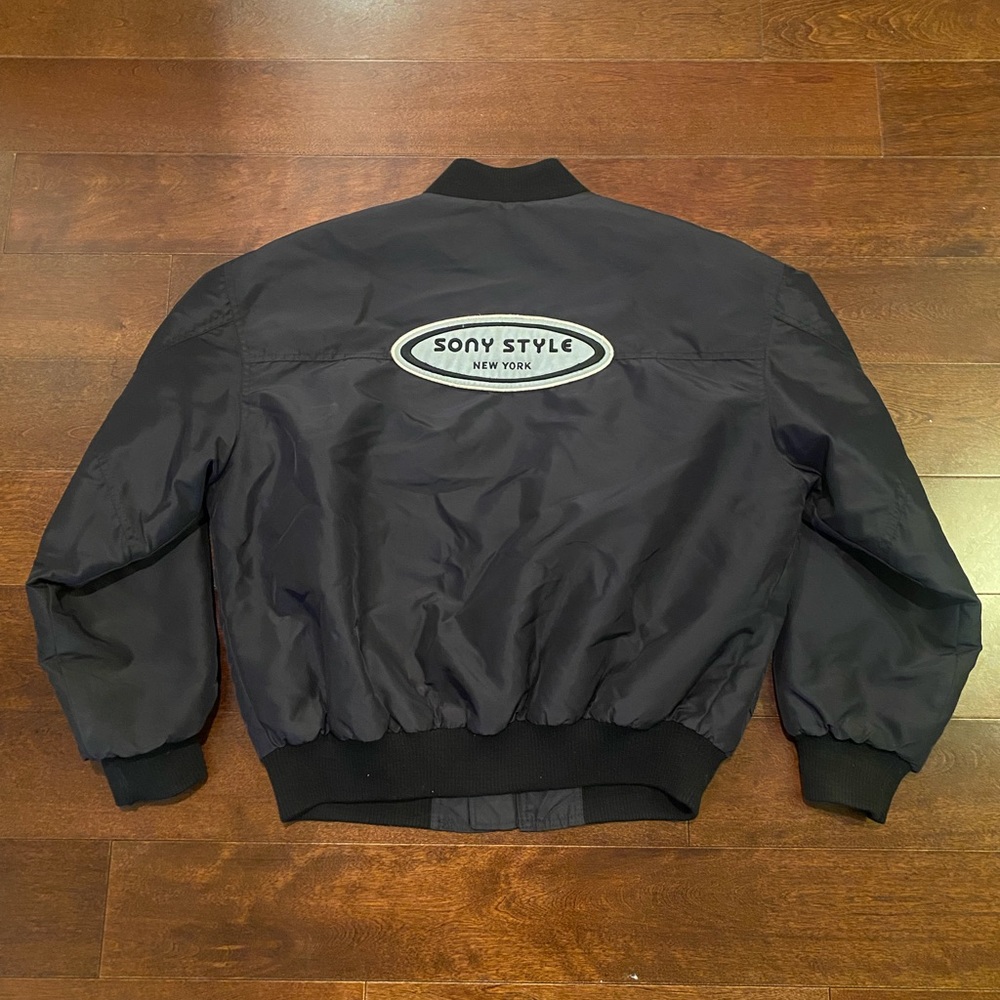 Sony Style New York Sony Pictures Vintage Full Zip 3M Reflective Bomber Jacket